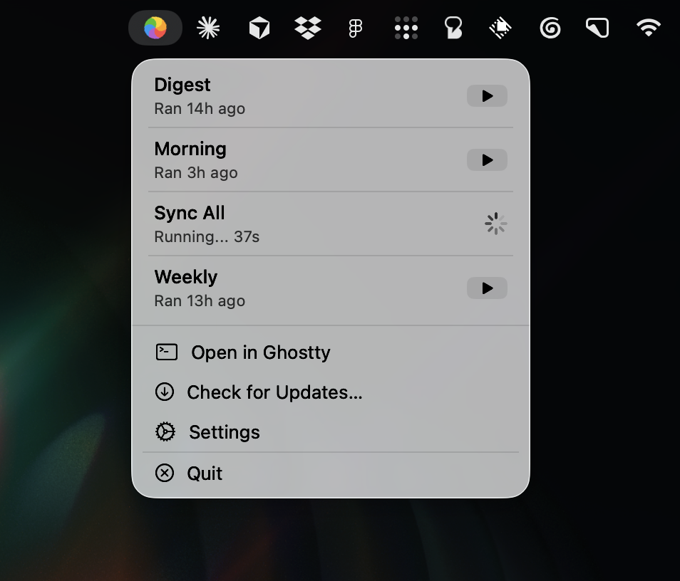 Patina menu bar app